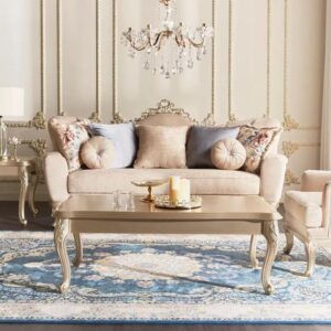 فرش آبی با مبلمان کلاسیک