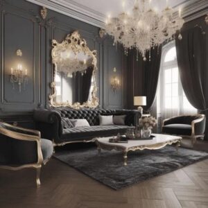 فرش تیره و مبل کلاسیک