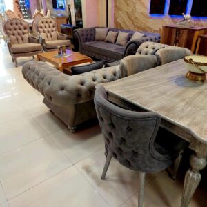 مبل چستر طوسی با قیمت