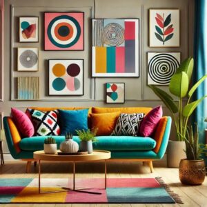 چیدمان مبل ۸ نفره در پذیرایی مربع