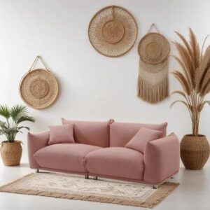 چیدمان مبلمان راحتی ۸ نفره در پذیرایی مربع