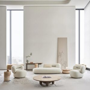 چیدمان مبلمان ۸نفره در پذیرایی مربع