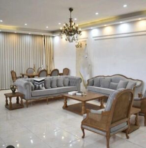 مبلمان فندقی با پارچه طوسی