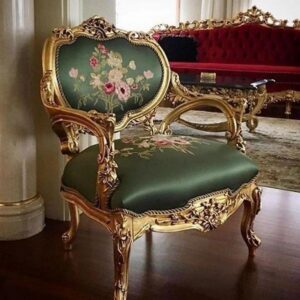 مبل سبز درباری و طلایی