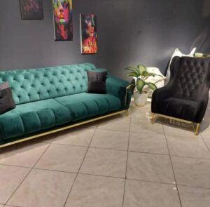 مبل سبز درباری و مشکی