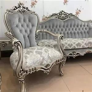 مبل سلطنتی طوسی نقره ای